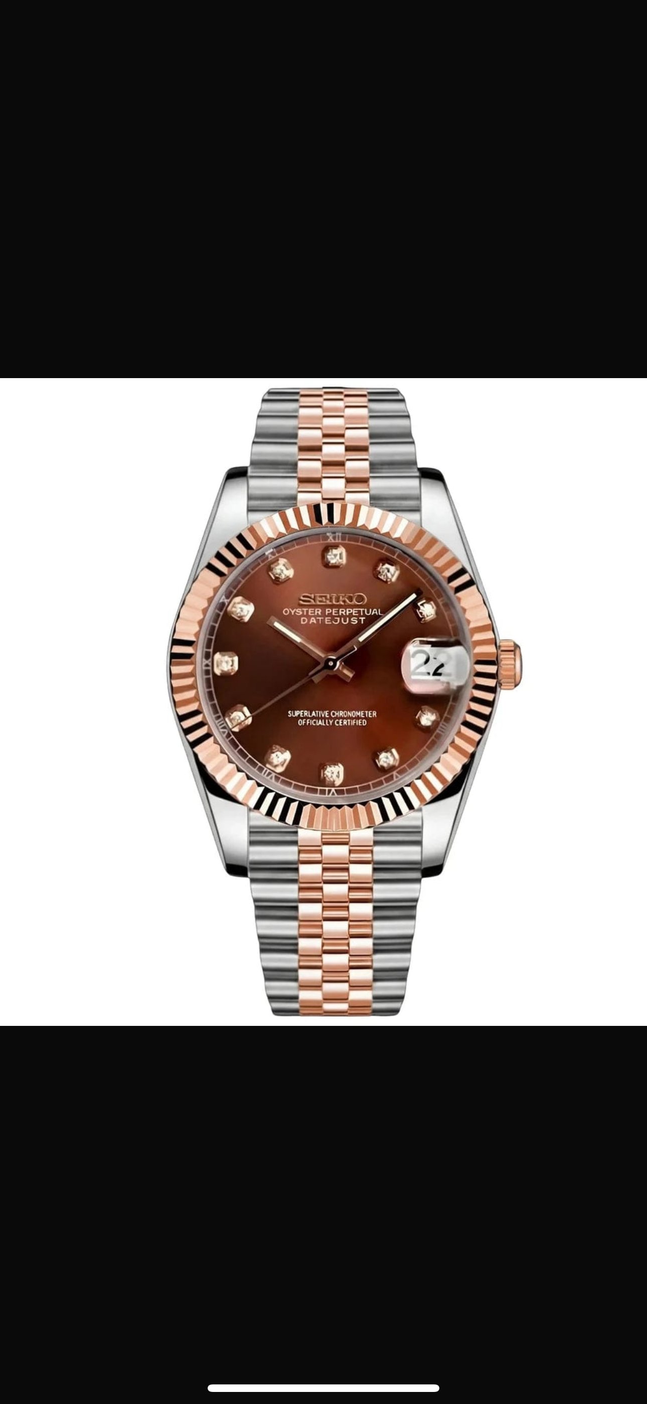 Seiko mod date just chocolate rose gold