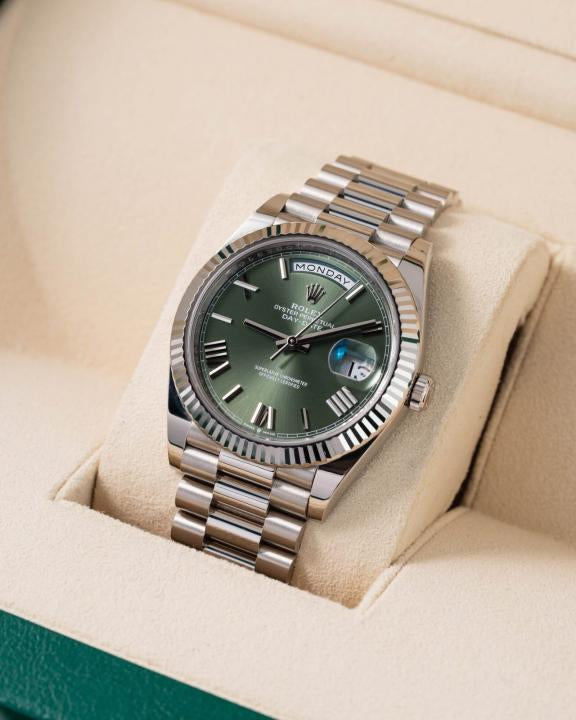 Rolex Oyster Perpetual Day Date Silver-Green