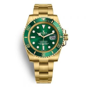 Rolex Otster Perpatuel Submarine Gold Green