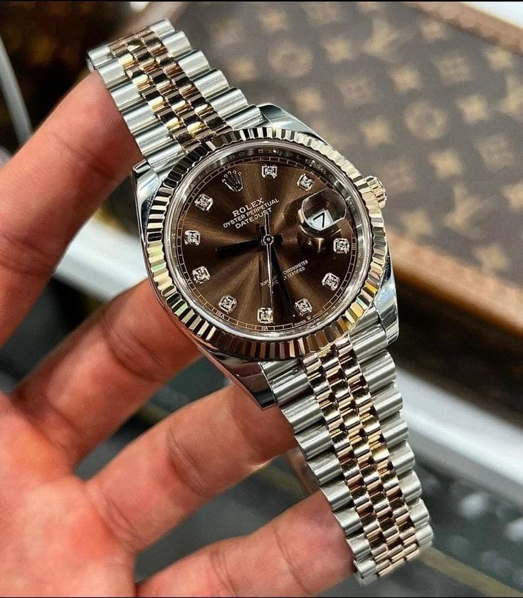 Rolex Datejust Rosegold Gold Diamond Metal Watch