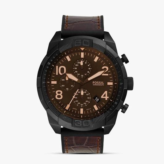 Fossil Bronson Chronograph Luggage Leather (With Og Box)