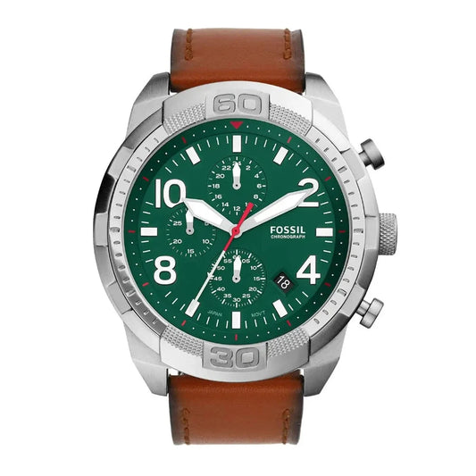 Fossil Bronson Chronograph Luggage Leather (With Og Box)
